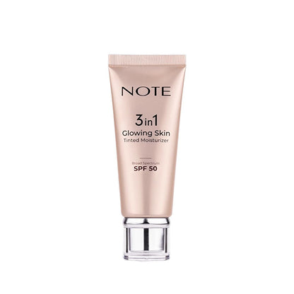 Note Cosmetics Tinted Moisturizer SPF 50 - Glowing Skin Cream, Light Coverage, Hydrating, and Sun Protection