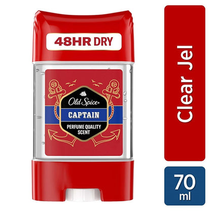 Old Spice Captain Men's Clear Gel Deodorant Stick - Long Lasting Freshness for the Modern Adventurer