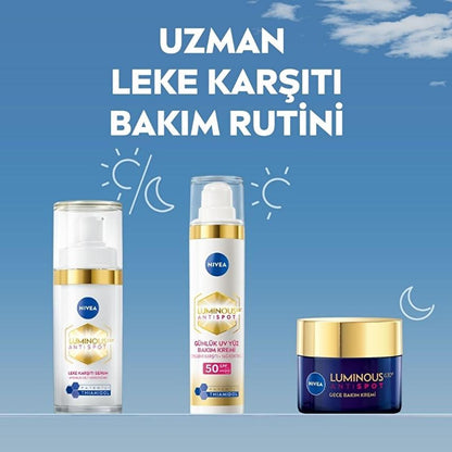 Nivea Luminous630 Anti-spot Night Face Cream - Thiamidol & Hyaluronic Acid for Dark Spot Correction & Hydration