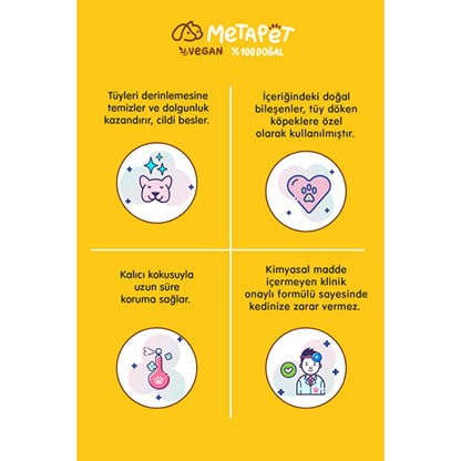 Metapet Dog Dry Shampoo, Vanilla Scented, Natural Ingredients, pH Balanced for Sensitive Skin - 6.76 fl oz