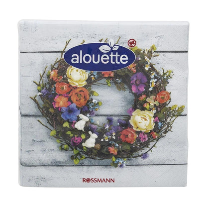 Alouette Spring Wreath Cocktail Napkins for Hosting 20-Pack