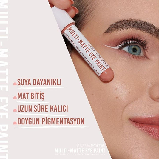 Show by Pastel Waterproof Eyeshadow & Eyeliner - Long-Lasting Matte Finish Eye Paint with Acmella Flower