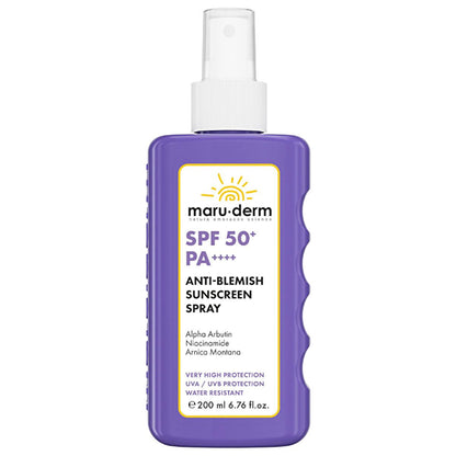 Maruderm SPF 50+ Anti Dark Spot Sunscreen Spray: Ultimate UVA/UVB Protection for Face & Body with Alpha Arbutin & Niacinamide - 6.76 fl oz