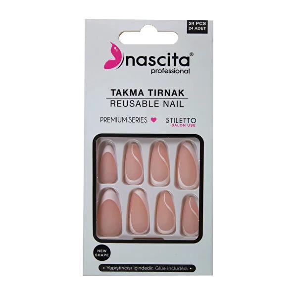 Nascita Stiletto Mat Nail Tips 24-Piece Set - Matte Finish Artificial Nails for Salon-Quality Nail Art
