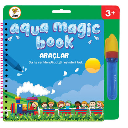 Lino Magic Water Painting Book for Toddlers: Reusable, Mess-Free Coloring Fun - Kids Travel Activity, Sihirli Boyama Kitabi