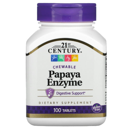 21st Century® Papaya Enzyme – Digestive Health Support (Chewable Tablets)