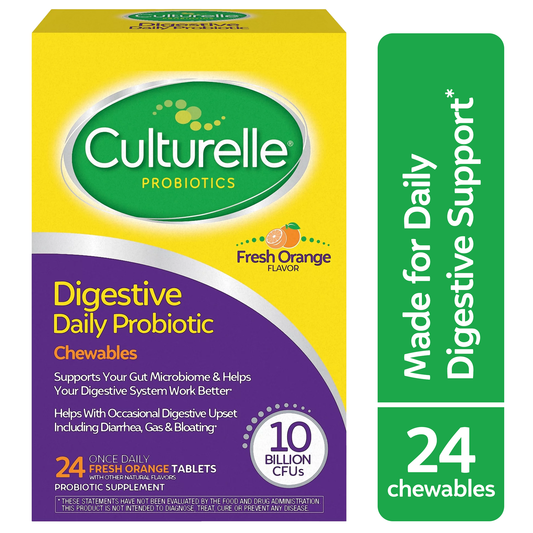 Culturelle Digestive Health Probiotic Chewable Tablets, Orange 24 ct