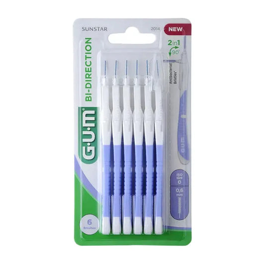 GUM Bi-Direction Interdental Brushes 0.6mm x6