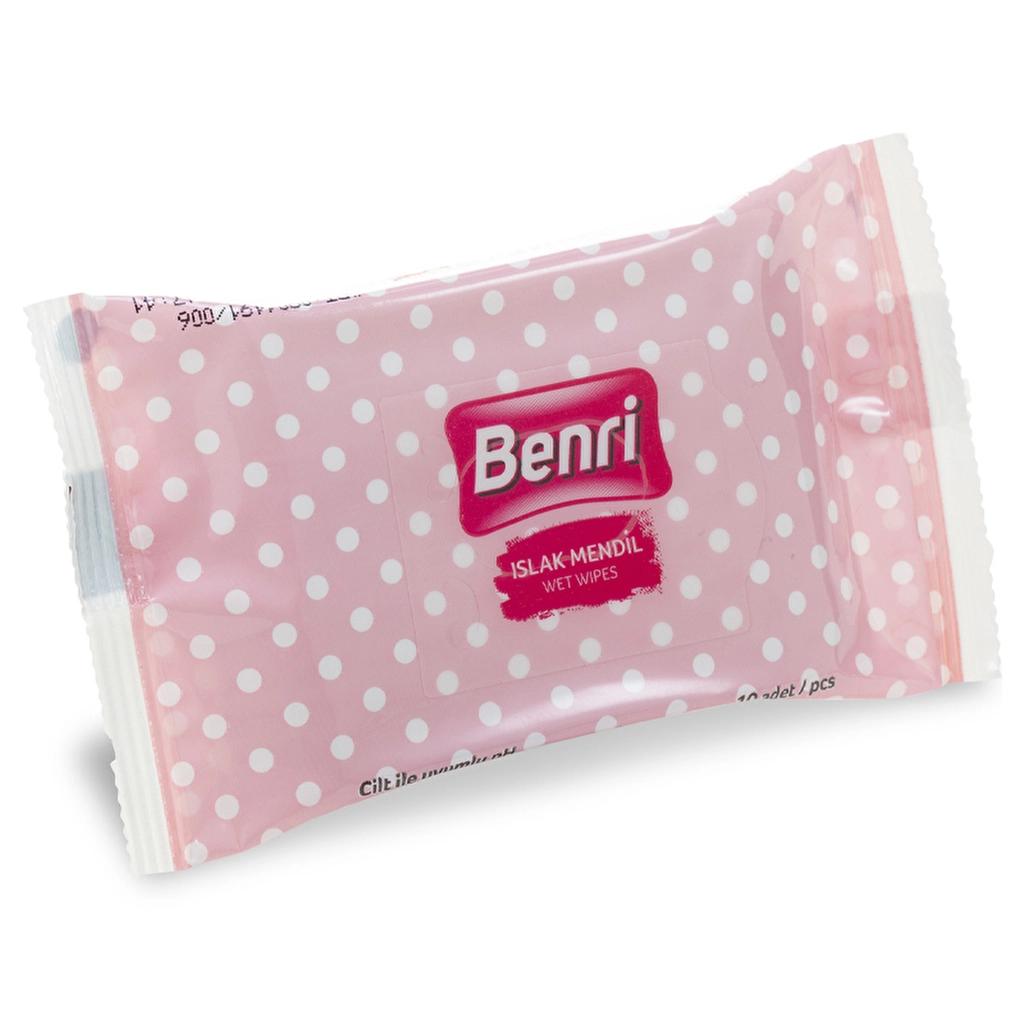 Benri Mini Wet Pocket Wipes Gentle Cleansing 3-Pack