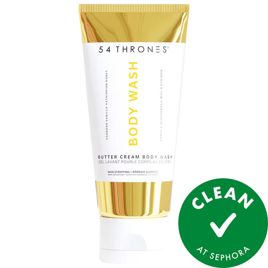 54 Throne Moisturizing Butter Cream Body Wash - Non-Stripping with Shea Butter, Ceramides and Niacinamide