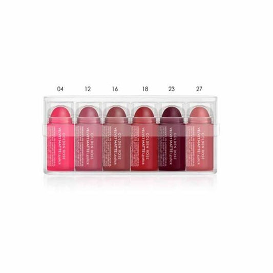 Golden Rose Mini Velvet Matte Lipstick Mix2 6x0.5g - Travel-Sized Matte Lip Color Variety Pack