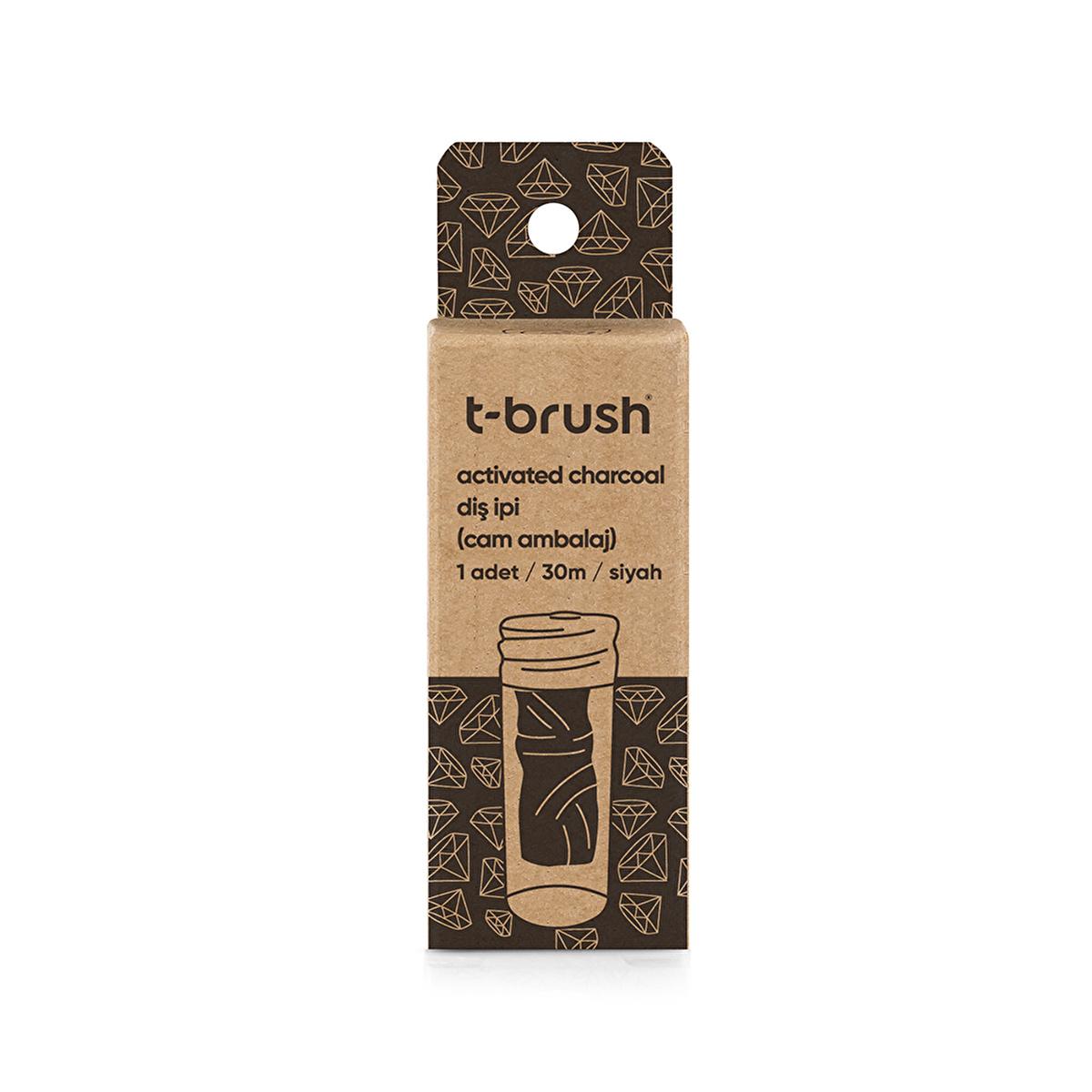 T-Brush Eco-Friendly Activated Charcoal Dental Floss - 30m, Vegan, Sustainable Oral Care