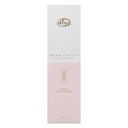 Eklips Reed Diffuser Warm Vanilla - 100ml Home Fragrance with 240mm Reed Sticks