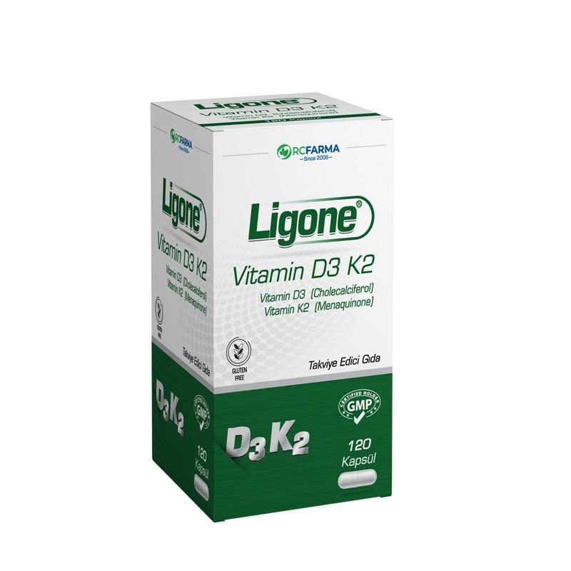 Ligone Vitamin D3 & K2 Bone & Calcium Support 120 Capsules