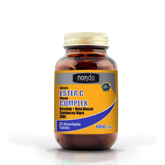 Nondo Ester C Complex Vitamin C Supplement - 30 Absorbable Tablets for Immune System Support