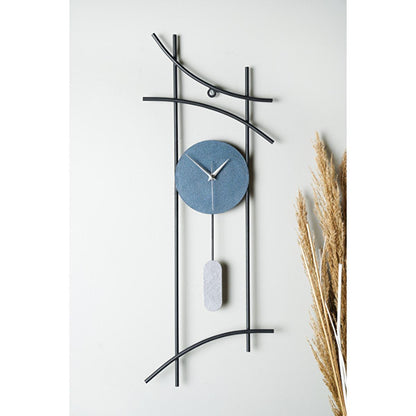 Muyika Ken: Large Metal Wall Clock - 29.5" Silent Modern Decorative Clock for Living Room, Bedroom - Hand Painted Accents