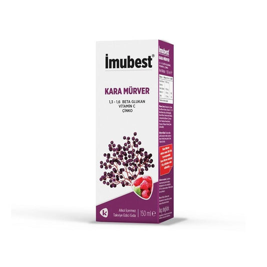_mubest Immune Support Syrup - Boosts Immunity with Black Elder Extract, Beta Glucan, Vitamin C & Zinc - 150ml Dietary Supplement