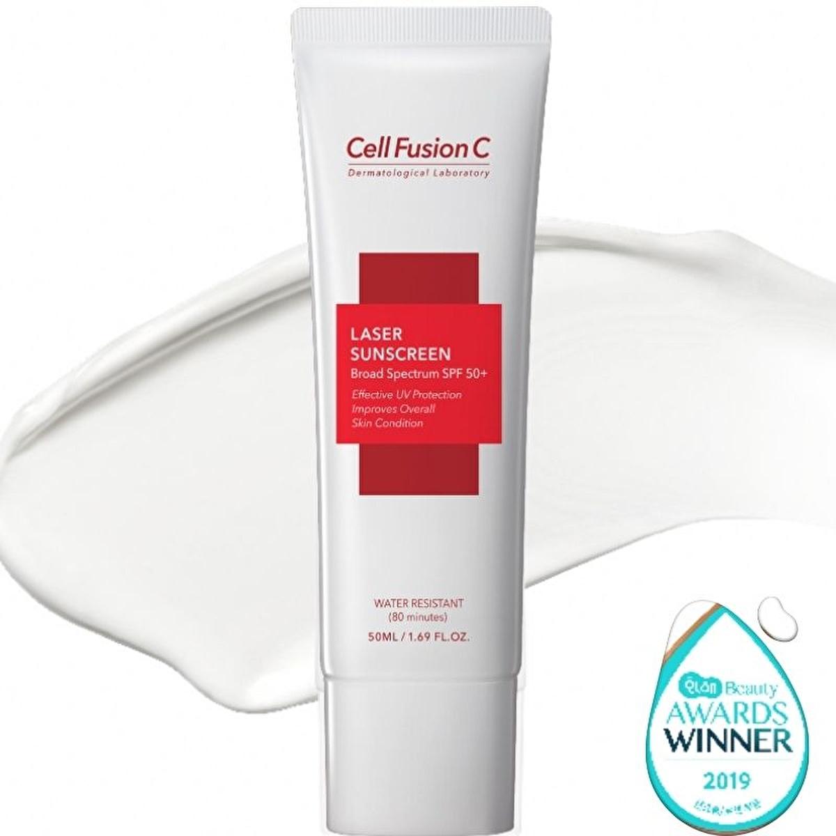 Cell Fusion C: Laser Sunscreen SPF50+ - Korean Sunscreen for Sensitive Skin, Anti-Aging, Pollution Protection & Collagen Boost (1.69 fl oz)