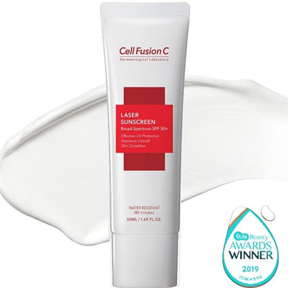 Cell Fusion C: Laser Sunscreen SPF50+ - Korean Sunscreen for Sensitive Skin, Anti-Aging, Pollution Protection & Collagen Boost (1.69 fl oz)