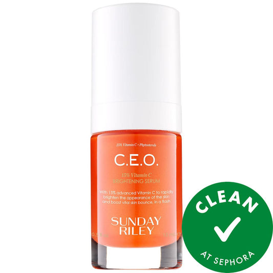 C.E.O. Vitamin C Brightening Serum - 15% Vitamin C Anti-Aging Serum for Dark Spot Correction & Clean Beauty Skincare