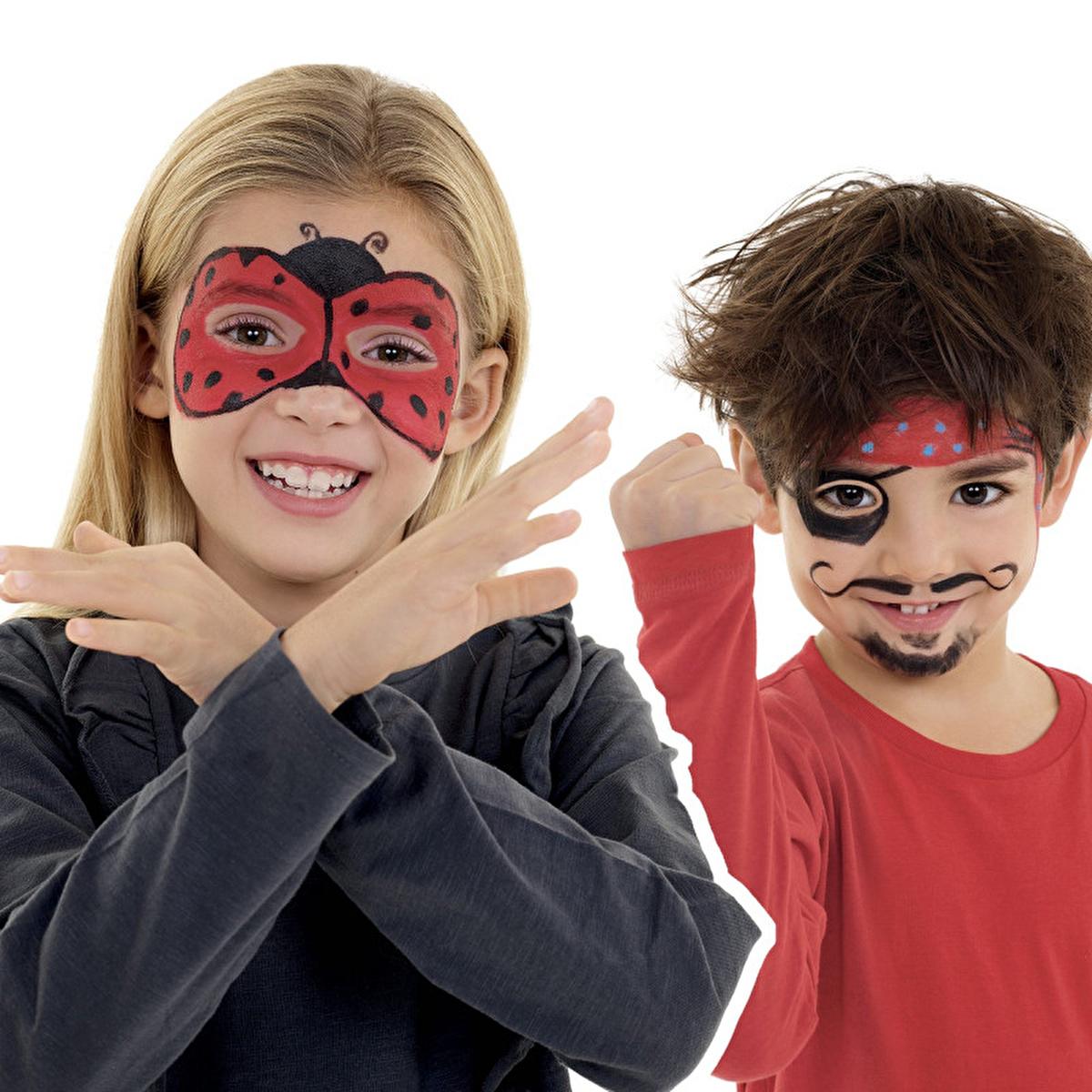 Carioca Carnival Face Paint Kit - 3 Water-Based Colors, Dermatologically Tested, Easy Twist-Apply Design for Kids & Adults