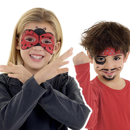 Carioca Carnival Face Paint Kit - 3 Water-Based Colors, Dermatologically Tested, Easy Twist-Apply Design for Kids & Adults
