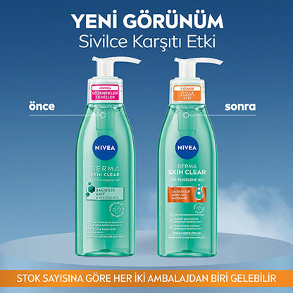 Nivea Derma Skin Clear Acne Face Wash: Deep Cleansing Salicylic Acid & Niacinamide Gel for Blemish & Pore Control, Oily & Acne-Prone Skin