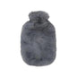 Fashy Grey Plush Hot Water Bottle 2L - Comforting Warmth for Menstrual Relief & Relaxation