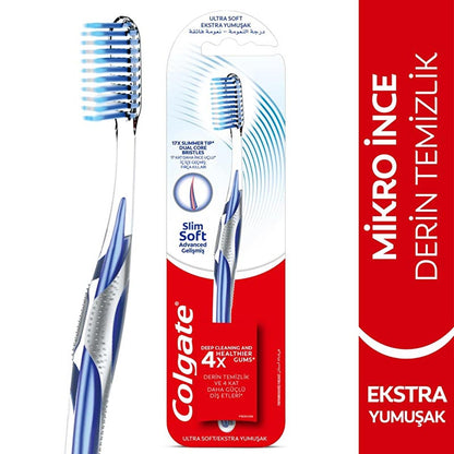 Colgate Advanced Manual Toothbrush with Micro-Fine Bristles - Gentle on Gums, Deep Cleaning