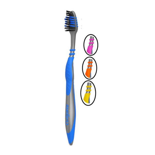 Colgate Zig Zag Charcoal Manual Toothbrush for Effective Oral Hygiene - Medium Bristle Hardness