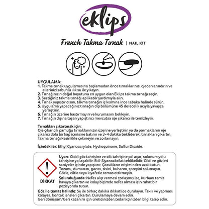 Eklips French Beige Square Press-On Nails 24 Count