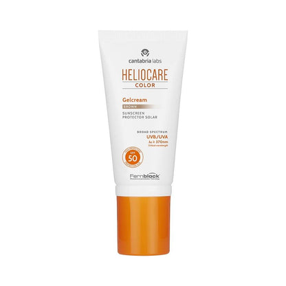 Heliocare SPF 50 Color Gelcream Brown Sunscreen Cream - Antioxidant, Non-Comedogenic, Oil-Free