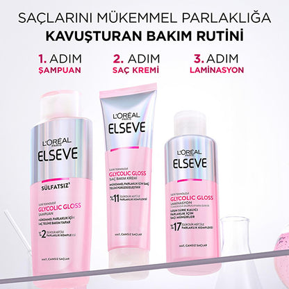 Loreal Paris Elseve Glycolic Gloss Hair Care Cream - Smooth, Shiny Hair, Glycolic Acid Enriched Formula