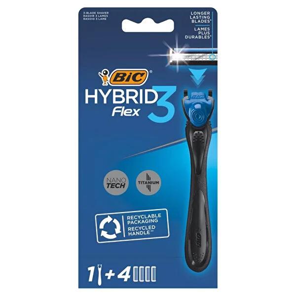 BIC Men's Razor with 3 Titanium Blades, Ergonomic Handle & Recyclable Packaging