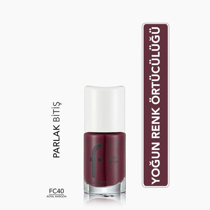 Flormar Full Color High-Pigment Nail Polish FC40 Royal Maroon