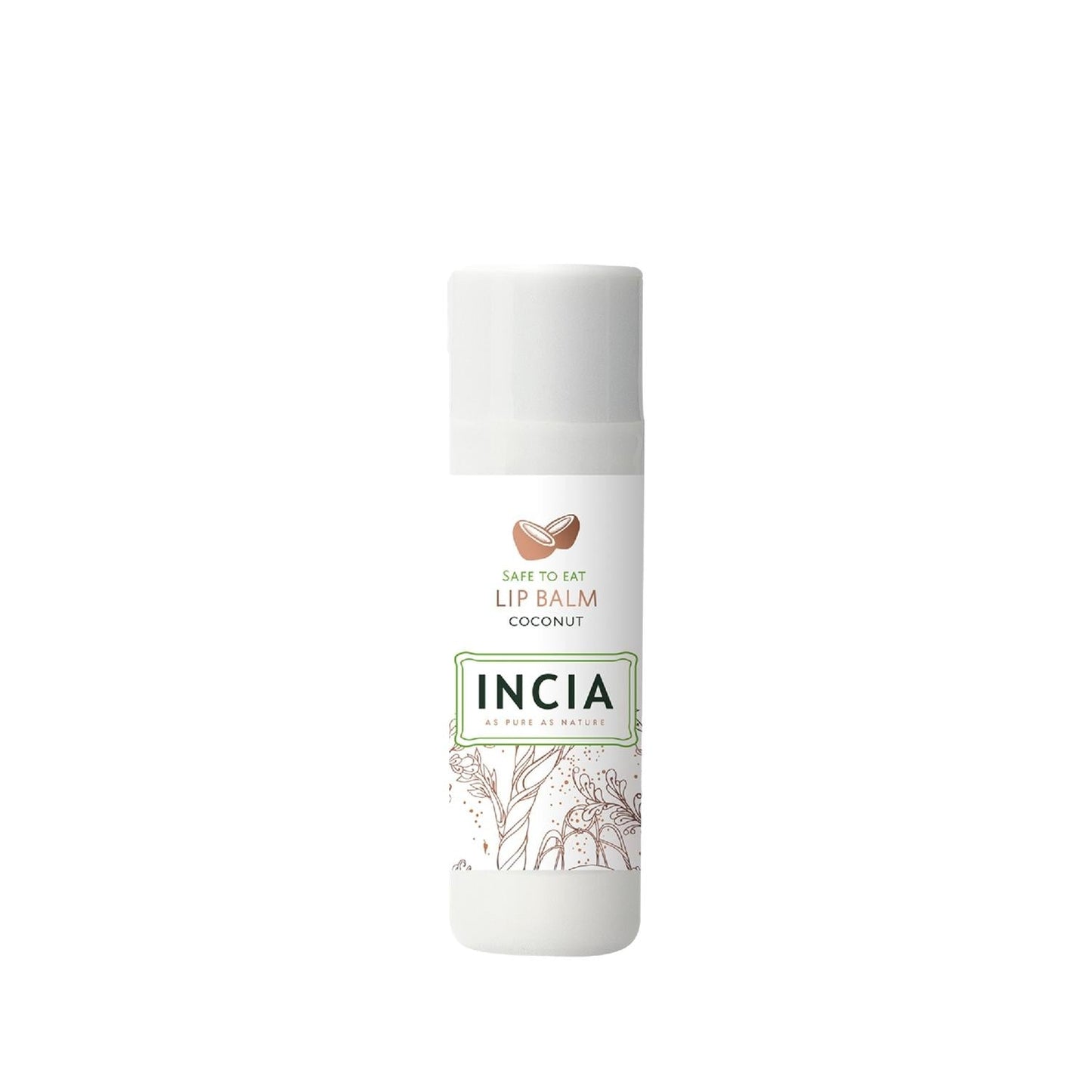 INCIA Natural Coconut Lip Balm - Moisturizing & Nourishing for Dry Lips, 6g