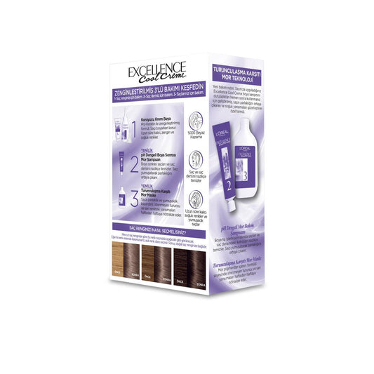 Loreal Paris Excellence Cool Creme Hair Dye 7.11 - Long-Lasting Cool Tones with Pro-Keratin