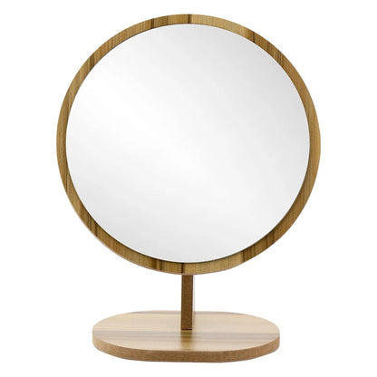 Eklips Wooden Round Table Mirror for Easy Makeup Application