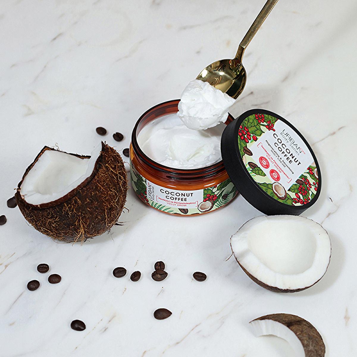 Urban Care Coconut Coffee Body Cream 200ml - Moisturizing Shea Butter Enriched Body Cream for Dry Skin