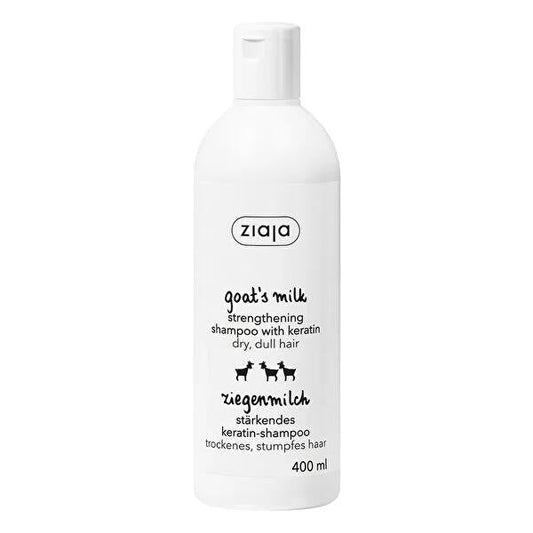 Ziaja Goat Milk Shampoo with Keratin: Nourishing, Moisturizing & Gentle, Silicon & Paraben Free, Promotes Healthy Hair Growth - 400 ml