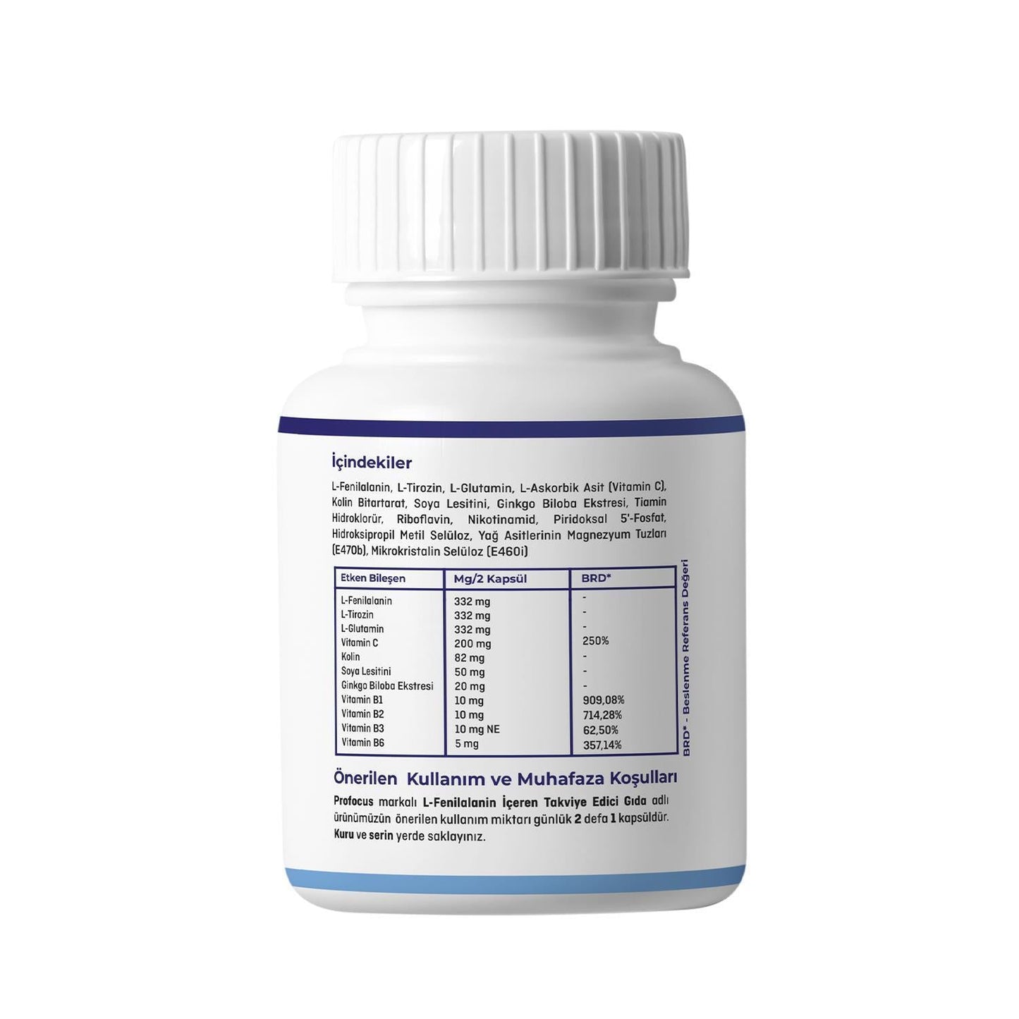 PF ProFocus Dietary Supplement - Vegan Capsules with L-Phenylalanine, Ginkgo Biloba, and Vitamins for Cognitive Support and Wellness