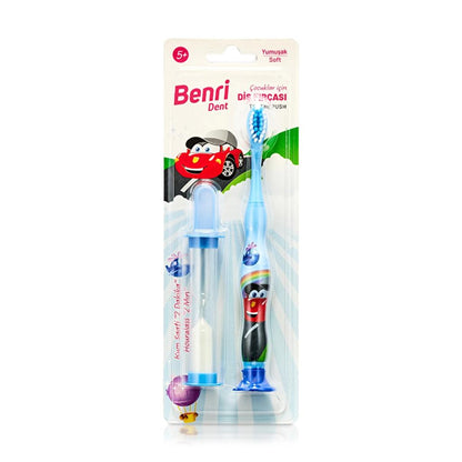 Benri Dent Kids Soft Toothbrush with Sand Timer Blue