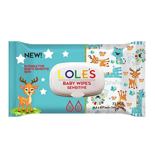Lole's Baby Wipes Sensitive - Gentle, Natural, and Hypoallergenic for Sensitive Skin - 72 Count