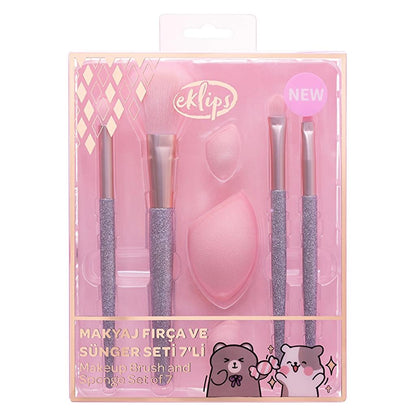Eklips Character 4-Piece Brush & 3-Piece Sponge Set