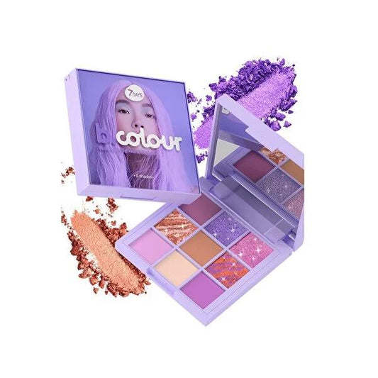 7Days B.Colour Violet Macarons Eyeshadow Palette - Vegan, 9 Shades, Long-Lasting Makeup