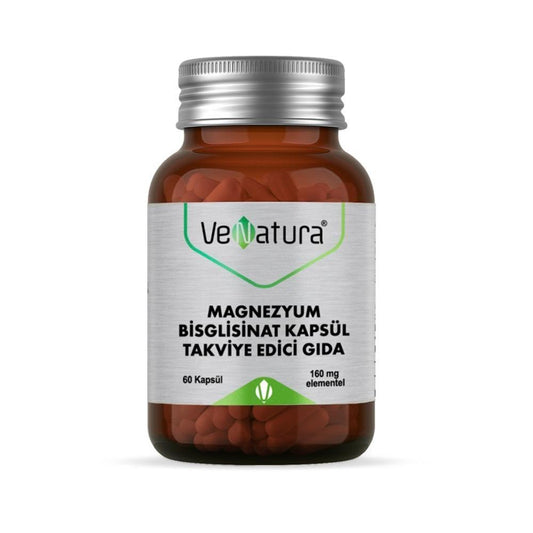 VeNatura Magnesium Bisglycinate Supplement 60 Capsules - High Bioavailability Magnesium Support for Overall Health
