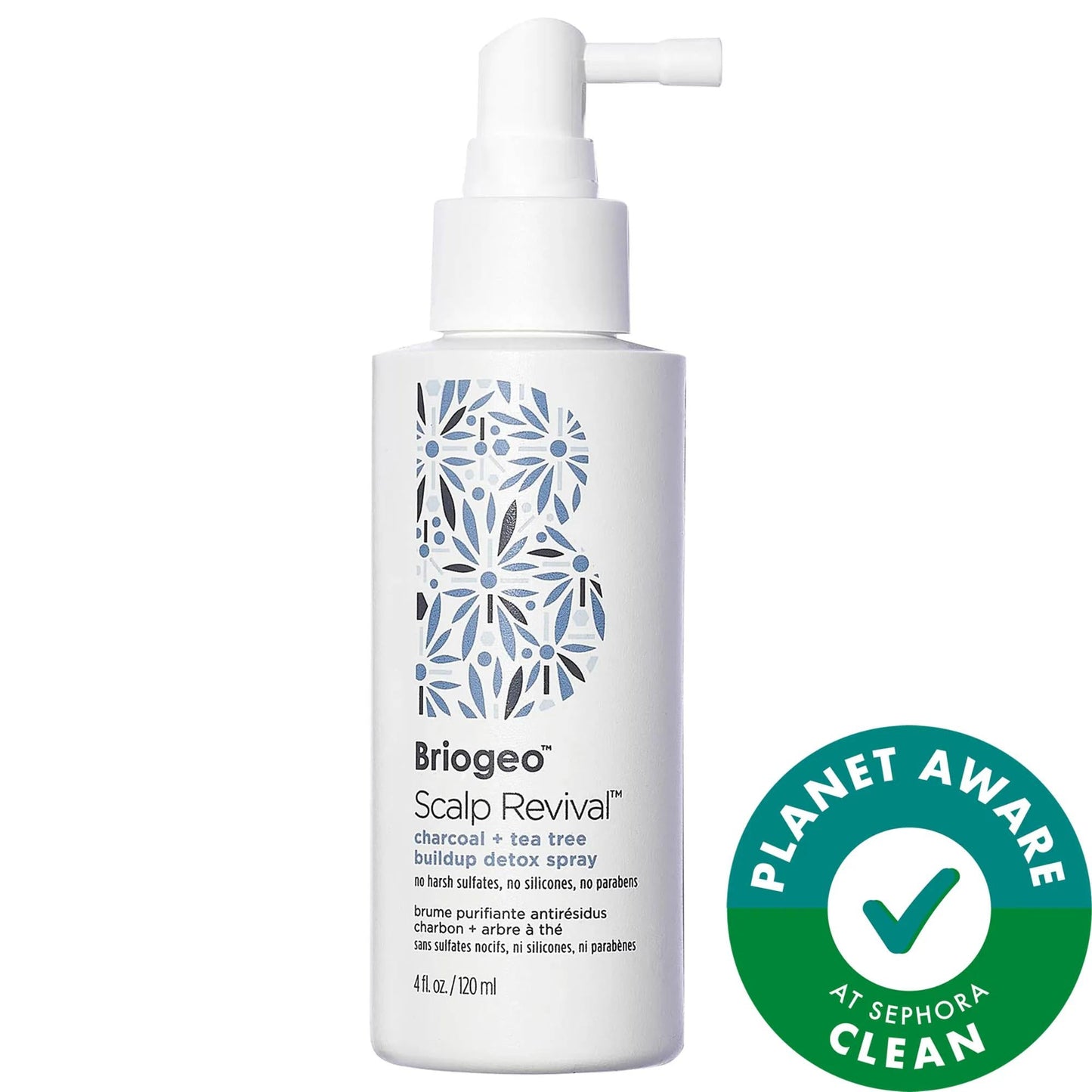 Briogeo Scalp Revival Charcoal + Tea Tree Buildup Detox Spray - Gentle Exfoliator for Flaky Scalp, Vegan Hair Care