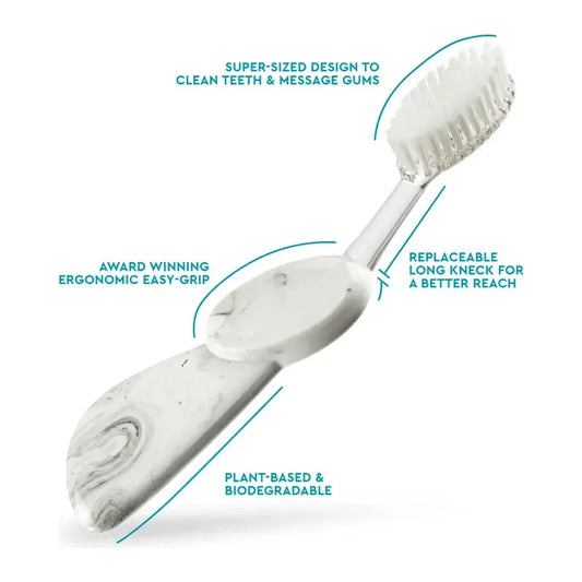 Radius Big Brush Replaceable Soft Head Left Hand Toothbrush (Assorted Colors)