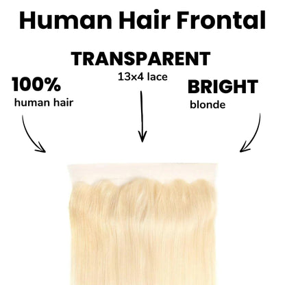 Blonde Straight 13x4 Transparent Lace Human Hair Frontal
