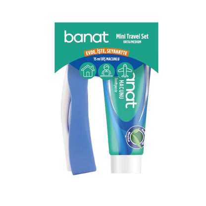 Banat Mini Travel Set Toothbrush & Toothpaste Kit